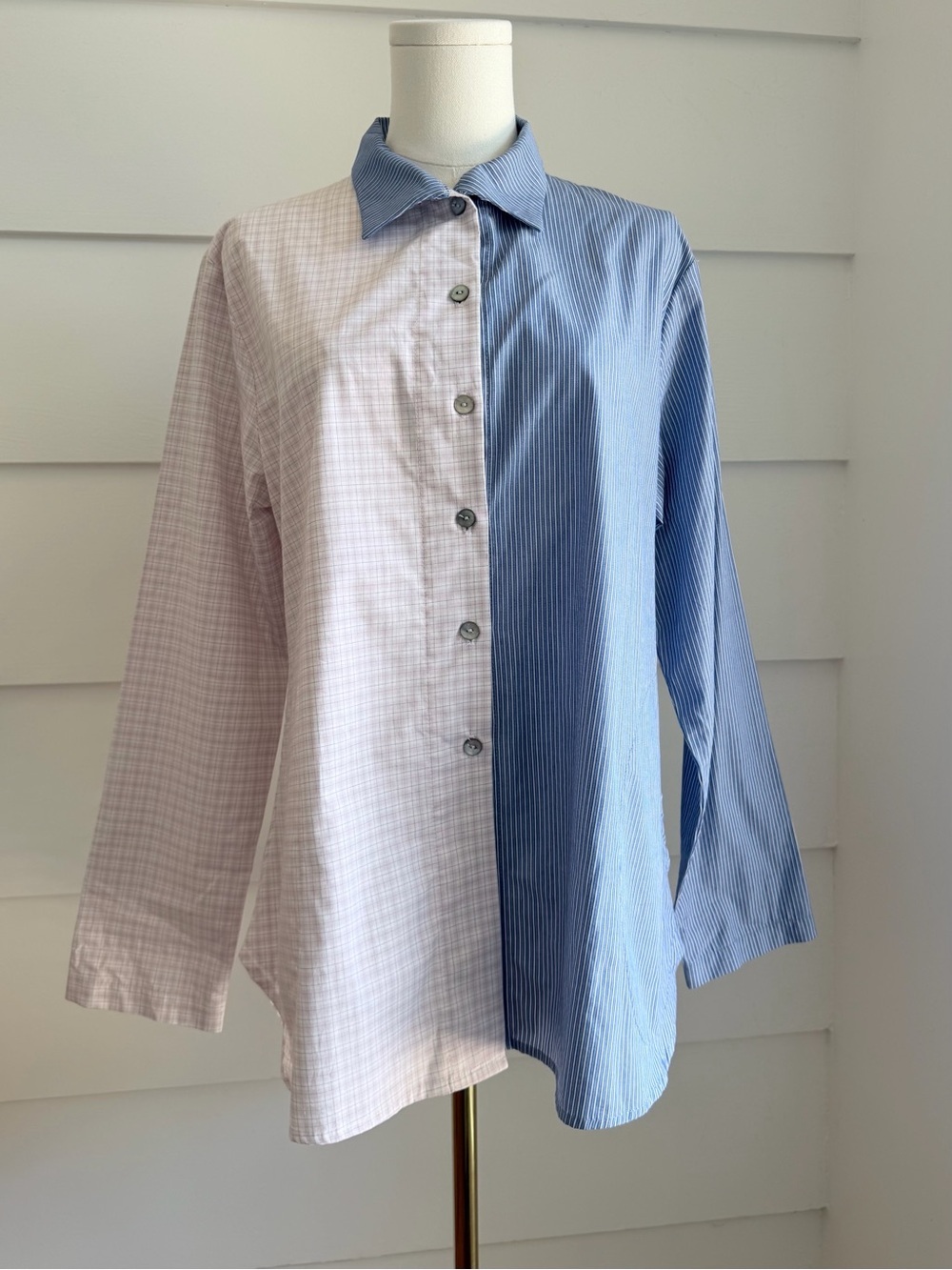 Repurposed Cotton Patchwork Oxford Shirt
by Vitamin size S